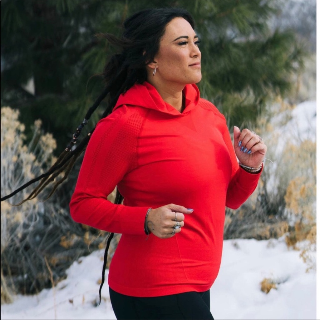 Zyia Active Peak Performance Perforated Long Sleeve Hoodie Size Large